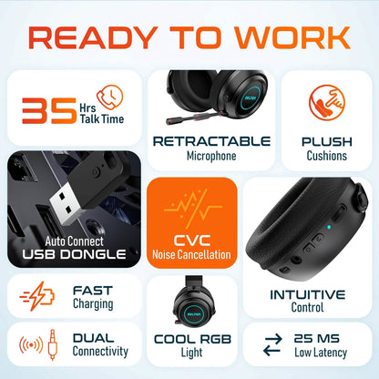 Delton G520 Wireless Bluetooth Headset Gaming and Computer Headphone
