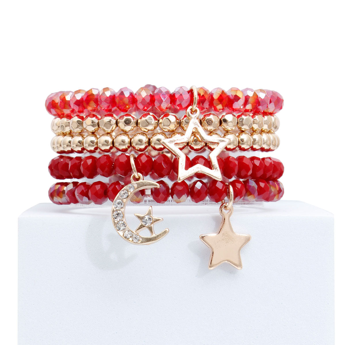 Star Bracelets Red and Gold Stylish Fashion Jewelry Accessories
