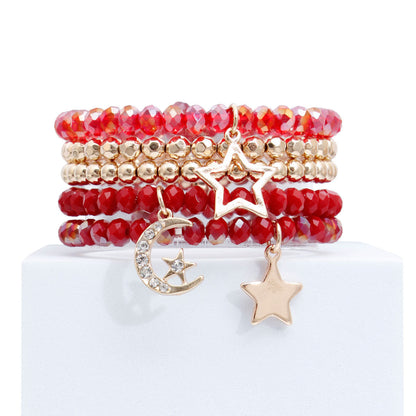 Star Bracelets Red and Gold Stylish Fashion Jewelry Accessories