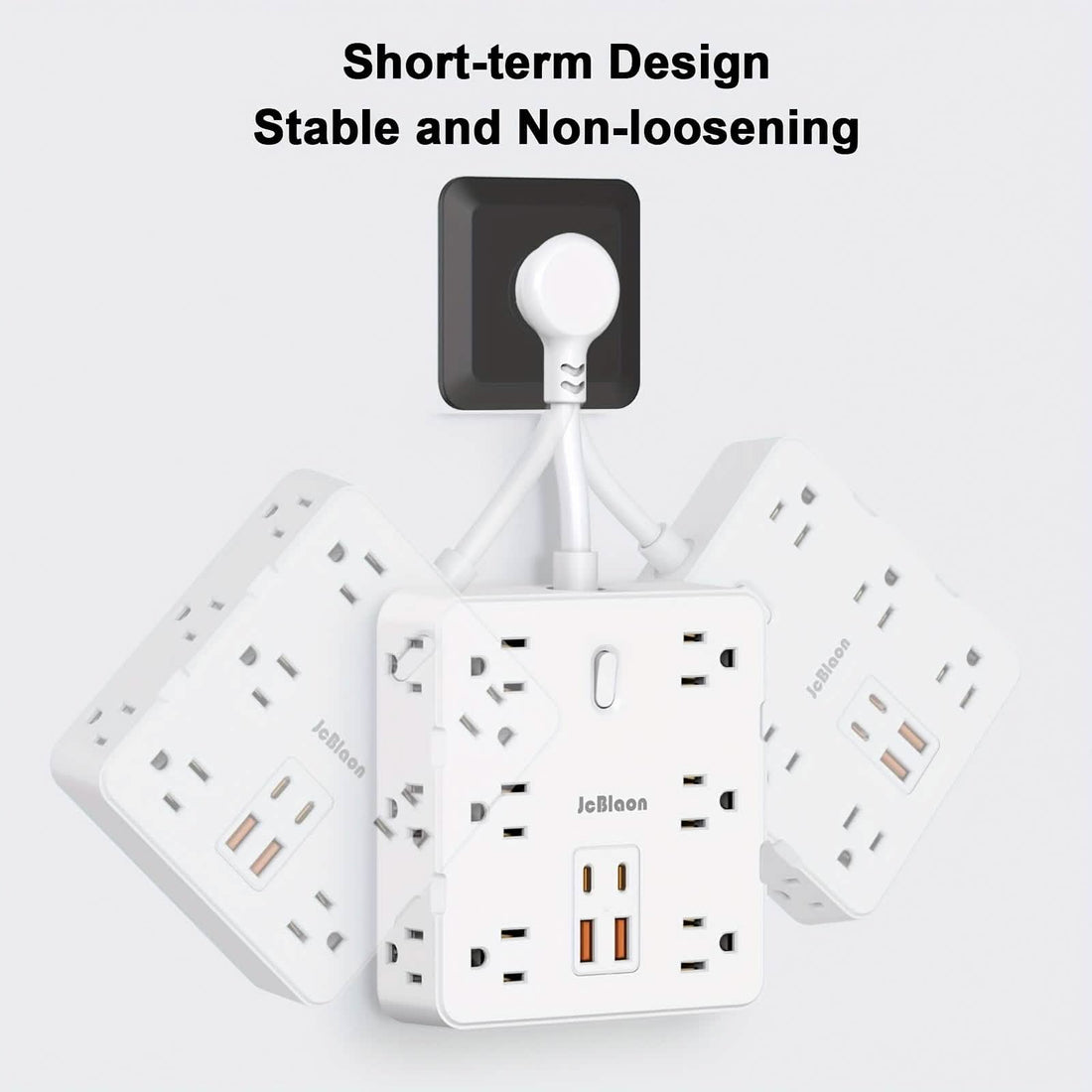 16-in-1 Power Strip – 12 AC Outlets &amp; 4 USB Ports, White