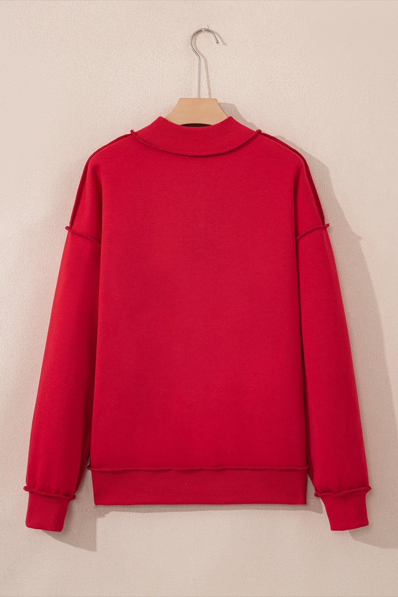 Racing Red Mock Neck Reversible USA/America Graphic Sweatshirt - Loving It Shop