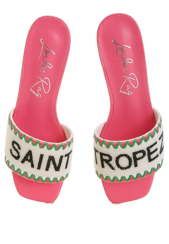 Poshta Saint Tropez Beaded Slip-On Heels
