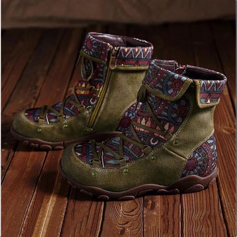 Ethnic Style Large Size Short Boots Women&