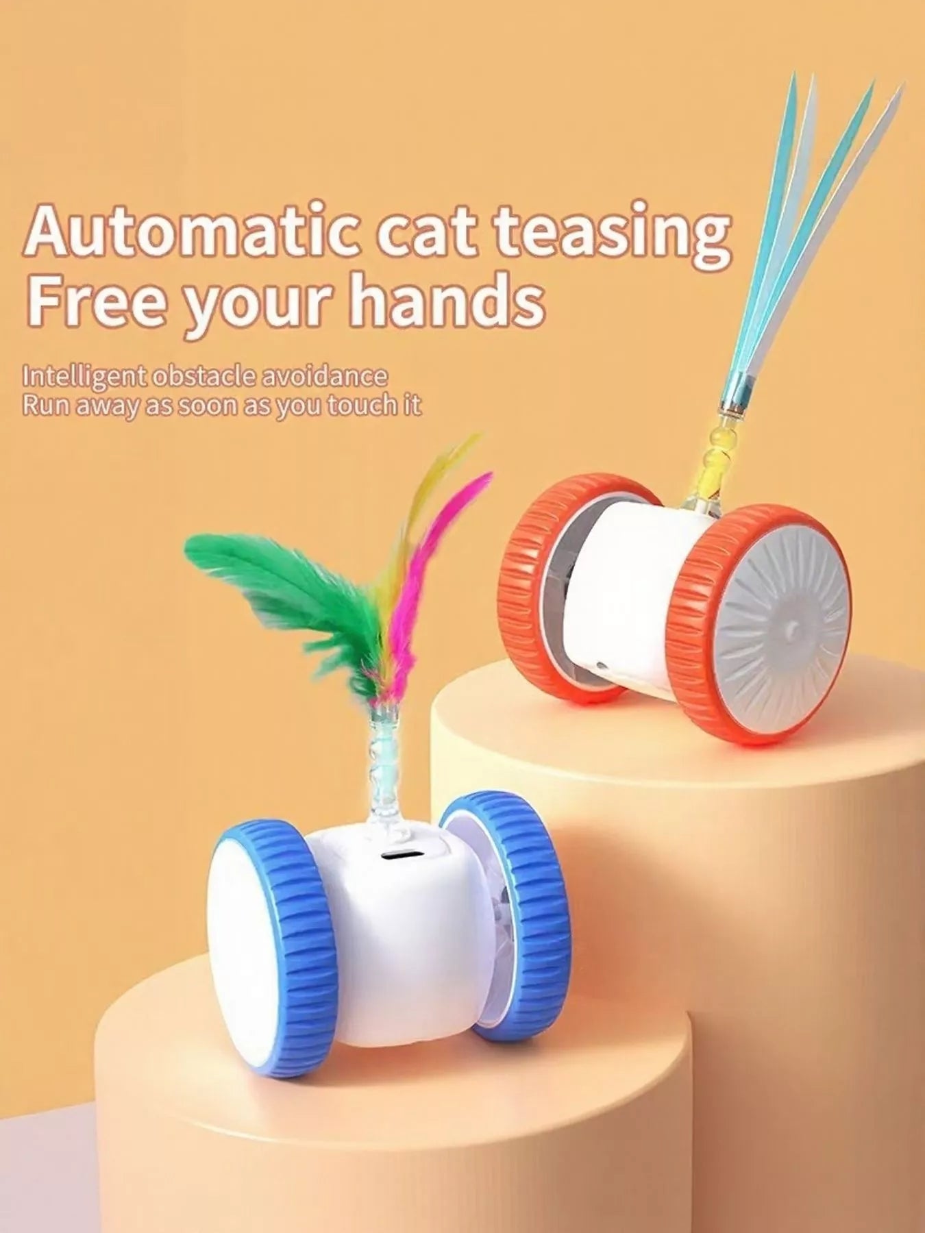 Interactive Self - Rotating Feather Pet Chase Toy - Loving It Shop
