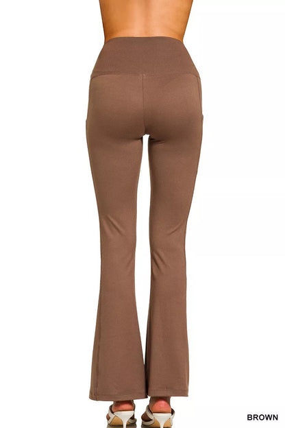 Brushed Dty Microfiber Flare Pants