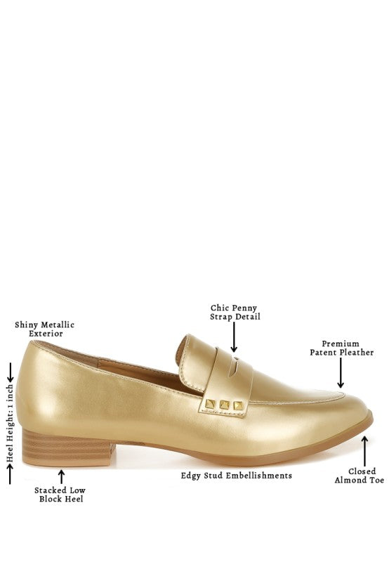 Noshiya Patent Pleather Penny Loafers