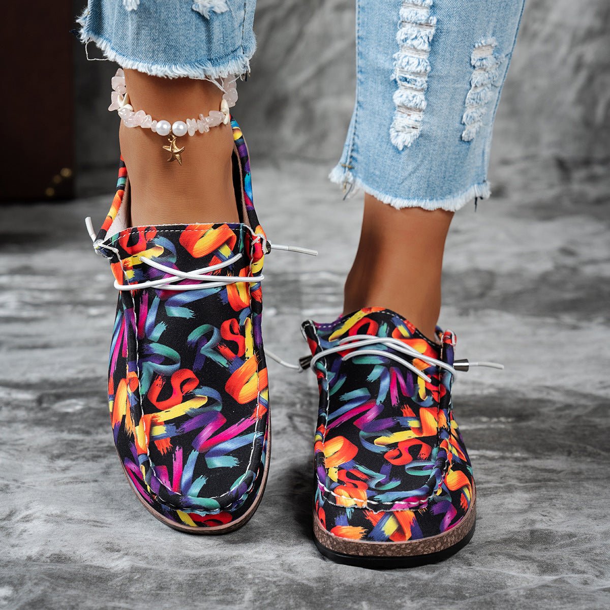 Colorful Printed Casual Loafers - Loving It Shop