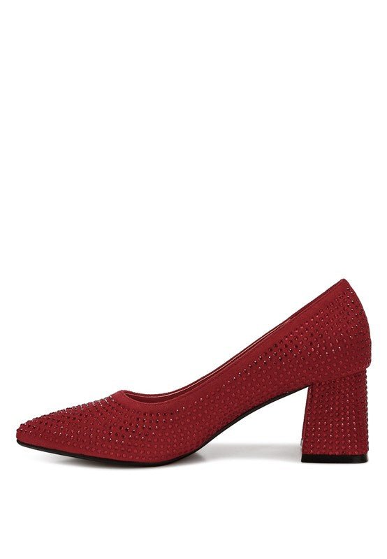 Caspia Rhinestones Embellished Pumps - Loving It Shop