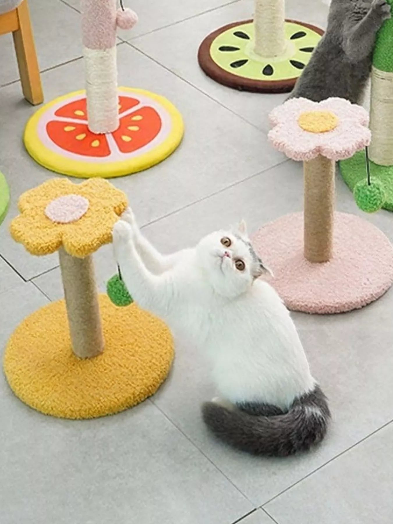 Flower - Shaped Cat Scratching Post with Plush Base - Loving It Shop