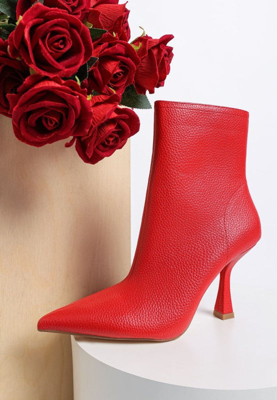 Farnak Pleather Spool Heel Boots