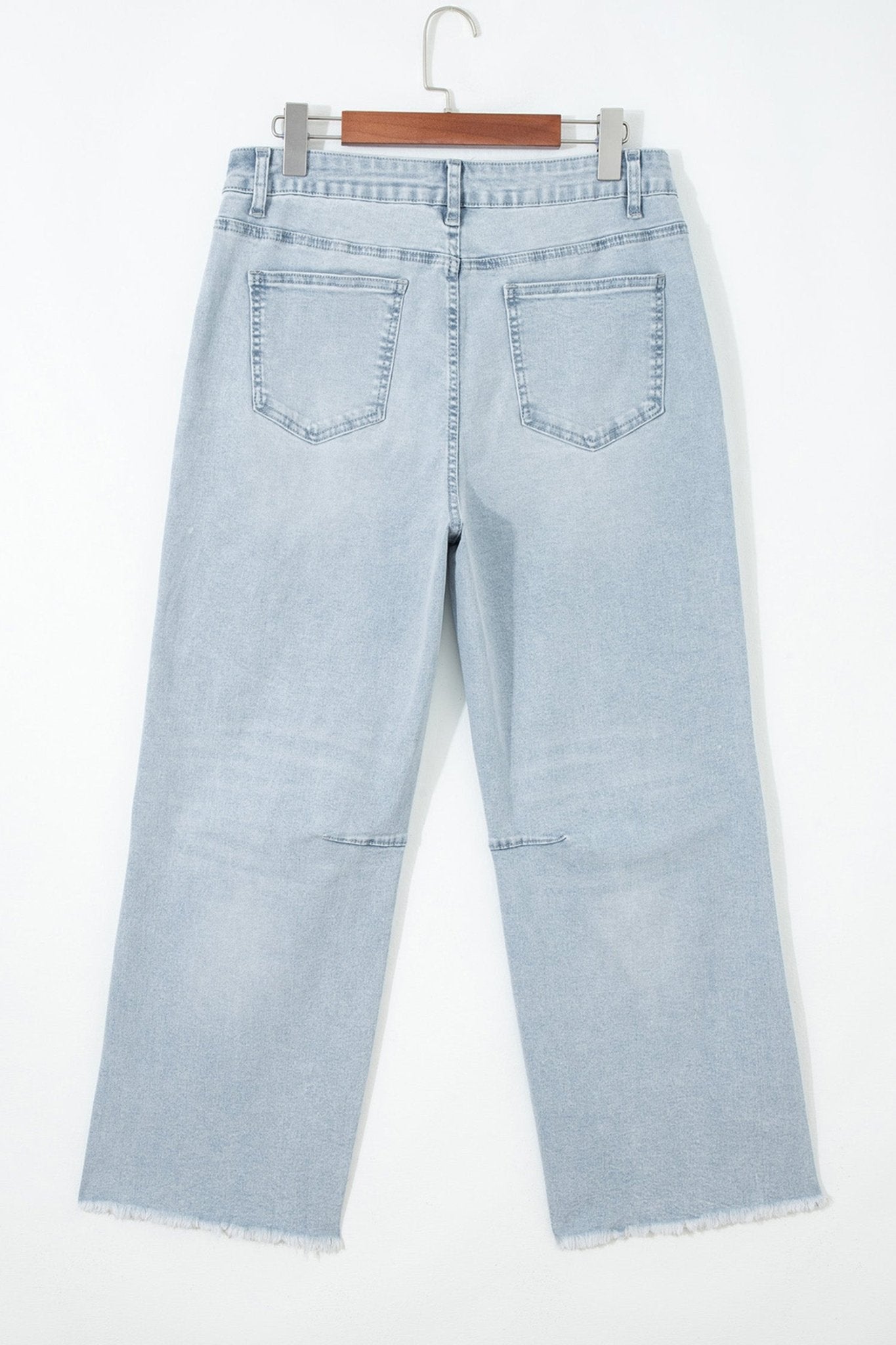 Beau Blue Frayed Cropped Straight Jeans - Loving It Shop