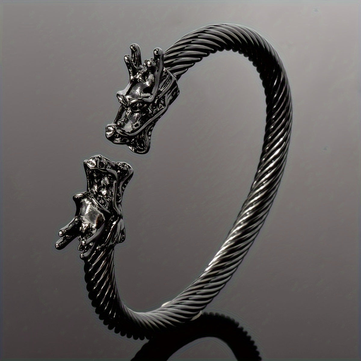 Double Dragon Copper Bracelet – Rock &amp; Hip-Hop Style, Unisex