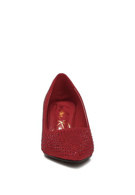 Caspia Rhinestones Embellished Pumps - Loving It Shop