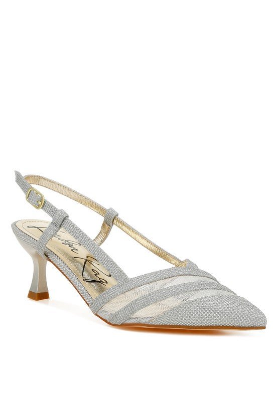 Daldra Kitten Heel Slingback Sandals - Loving It Shop
