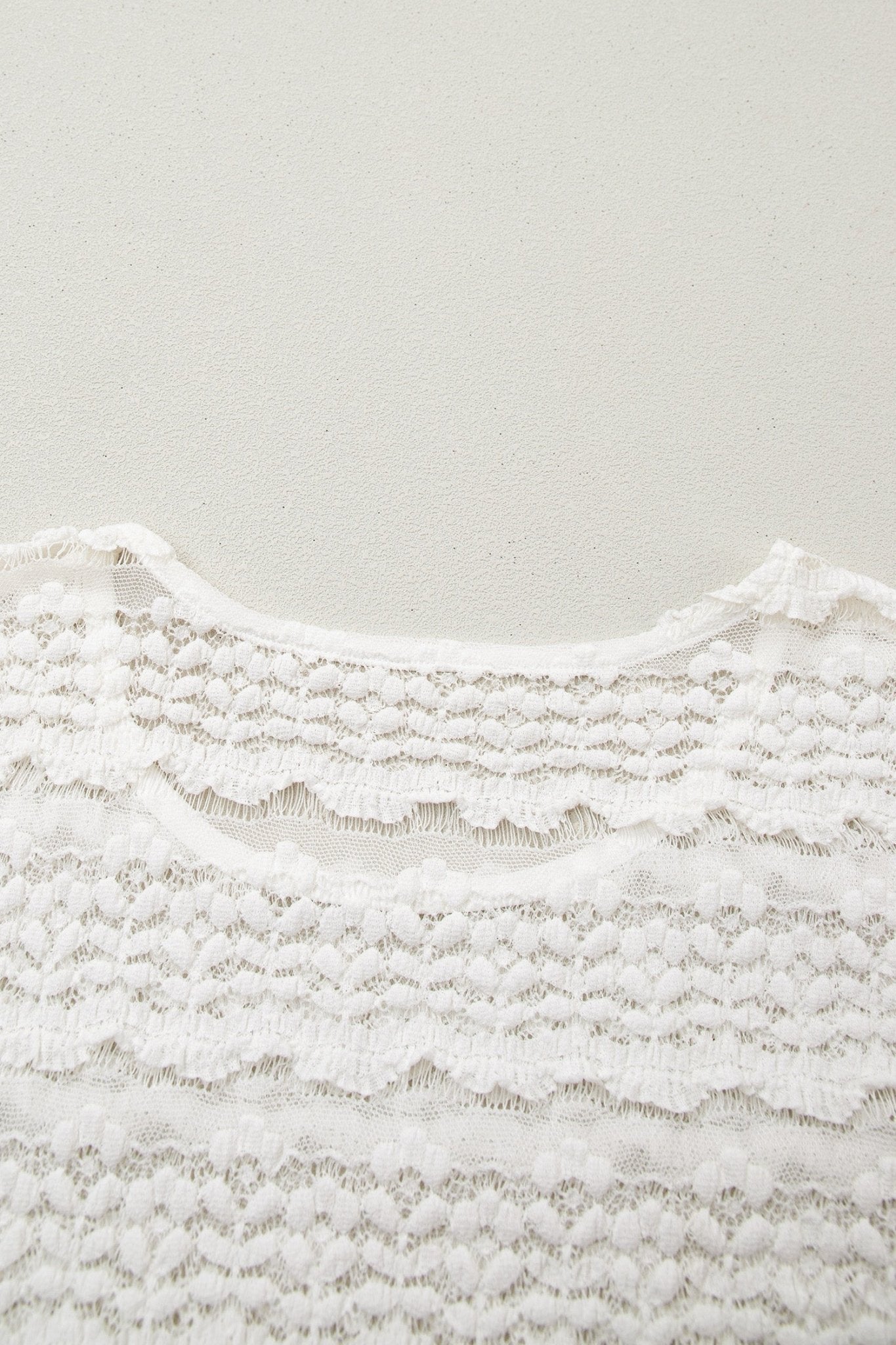 White Sheer Lace Short Sleeve Top - Loving It Shop
