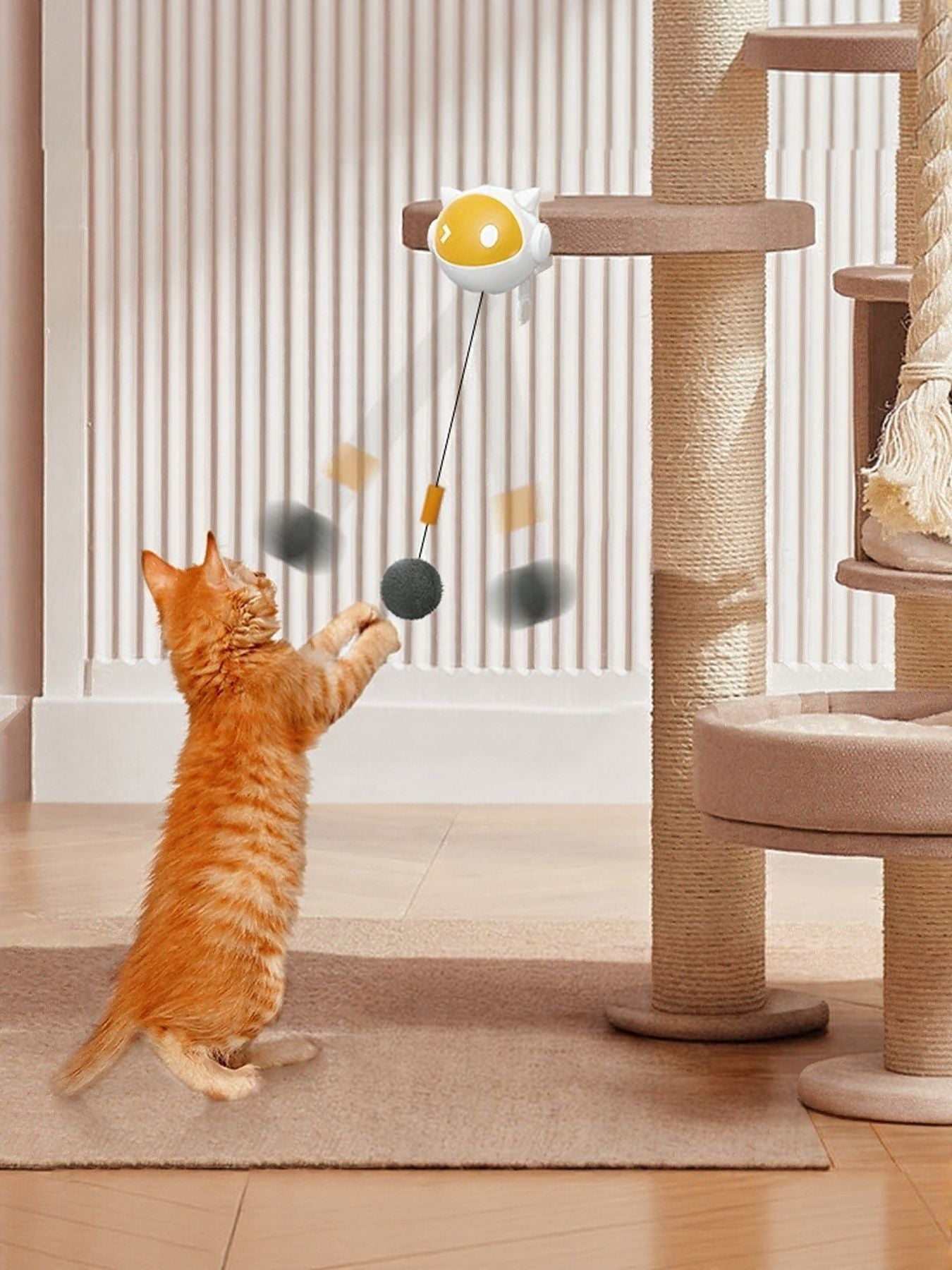 Interactive Hanging Cat Teaser Toy with Ball - Loving It Shop