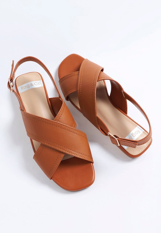 Jamon Classic Cross-Strap Buckled Flats