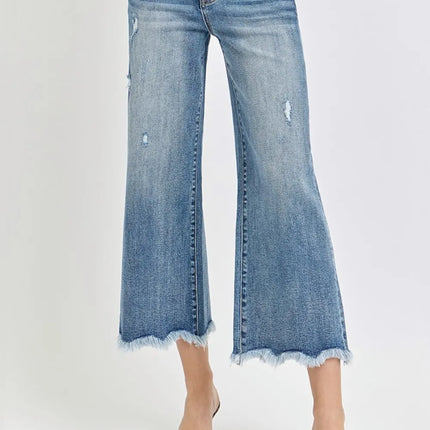 Risen High Rise Cropped Flare Jeans