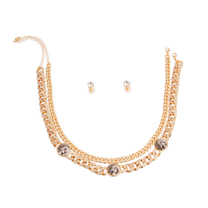 Cuban Chain Necklace Logo Luxe Stylish Statement Jewelry
