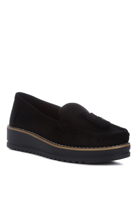 Daiki Platform Lug Sole Tassel Loafers - Loving It Shop