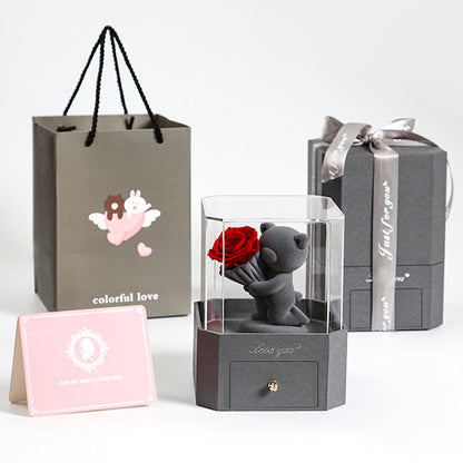 Flocking Bear Gift Box Valentine&
