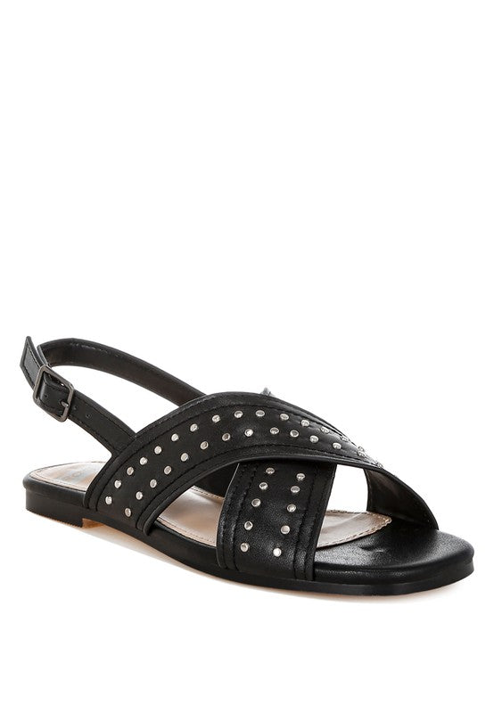 Calluna Stud Embellished Buckled Flats