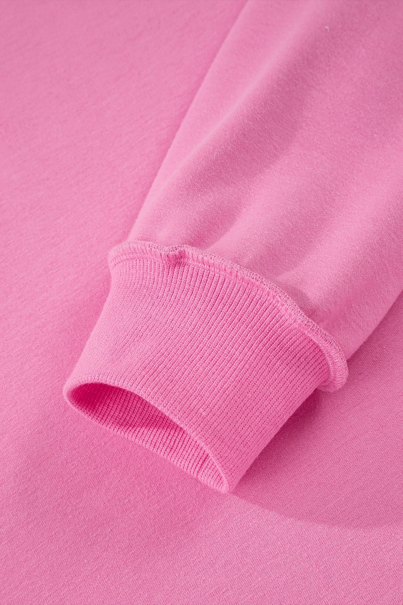 Bright Pink Oversize Drop Shoulder Reversible Mock Neck Sweatshirt - Loving It Shop