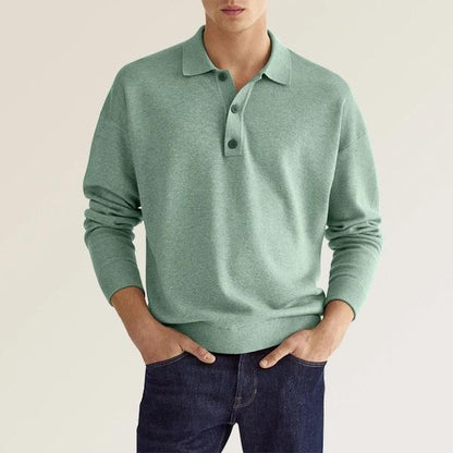 New Autumn Long Sleeve V-neck Buttons Men&