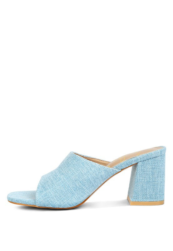 Addie Block Heel Slip On Sandals