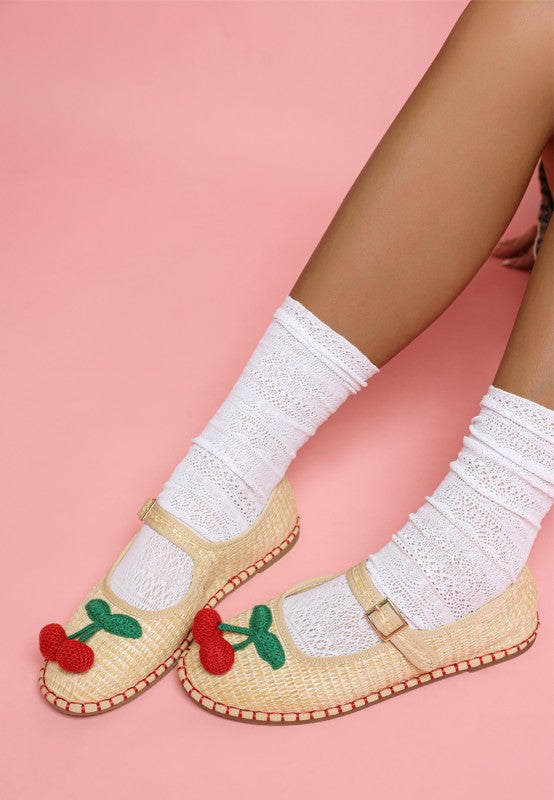Brunch Date Cherry Accent Mary Jane Flats