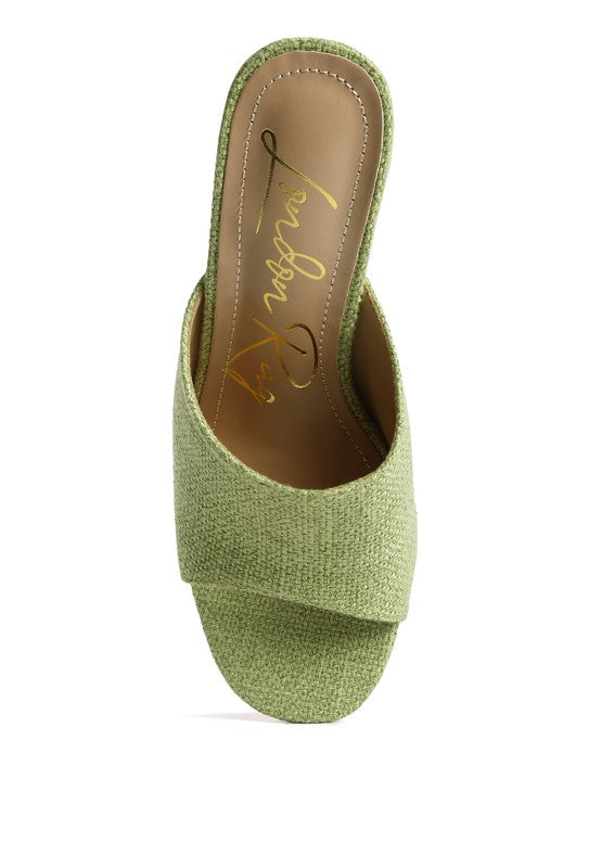 Addie Block Heel Slip On Sandals
