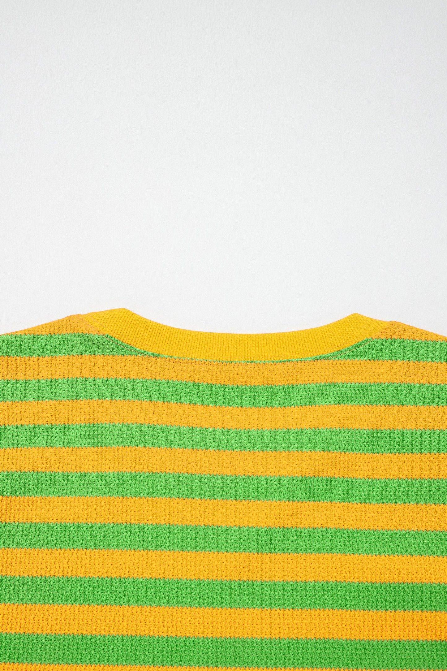Yellow Stripe Puff Short Sleeve T Shirt Matching Shorts Set