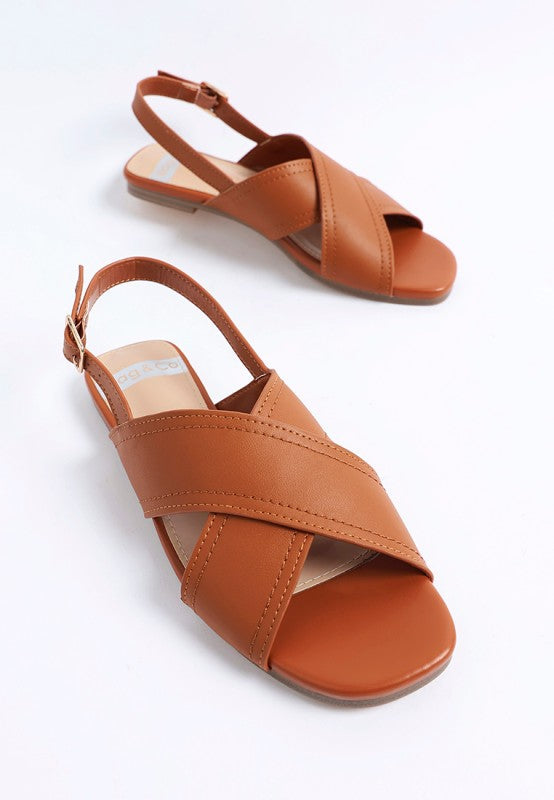 Jamon Classic Cross-Strap Buckled Flats