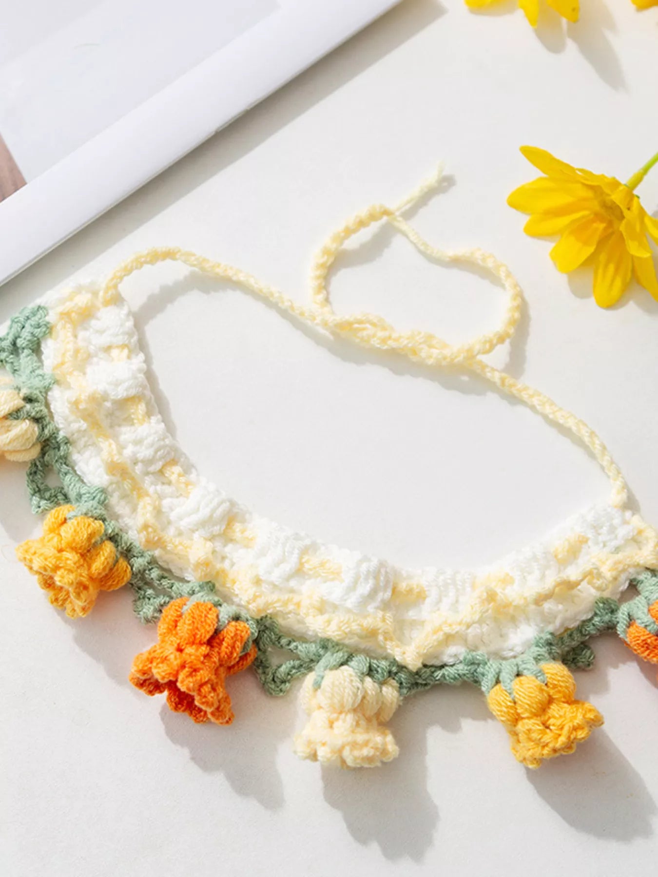 Knitted Floral Pet Collar - Loving It Shop