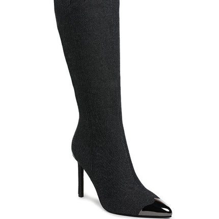 Ridda Metallic Cap Toe Denim Boots