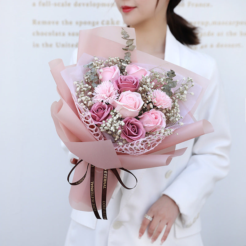 Eternal Rose Soap Flower Gift for Mother&