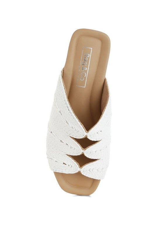 Daisy Doe Raffia Square Toe Flats