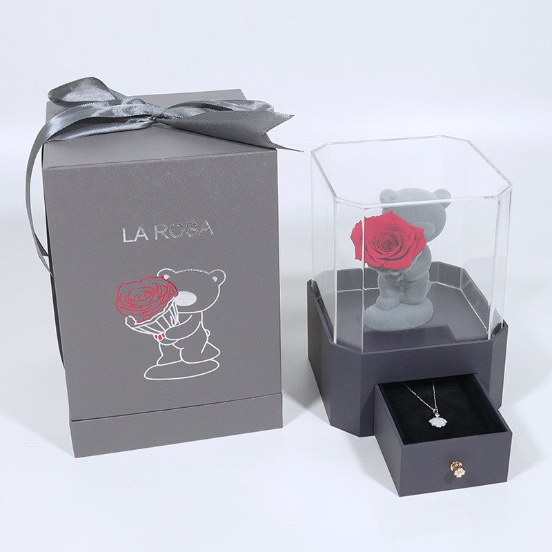 Flocking Bear Gift Box Valentine&
