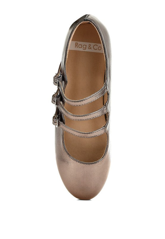 Macarina Triple Strap Mary Jane Ballerinas