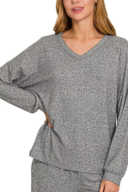 Soft Melange Long Sleeve Tee &amp; Pants Set