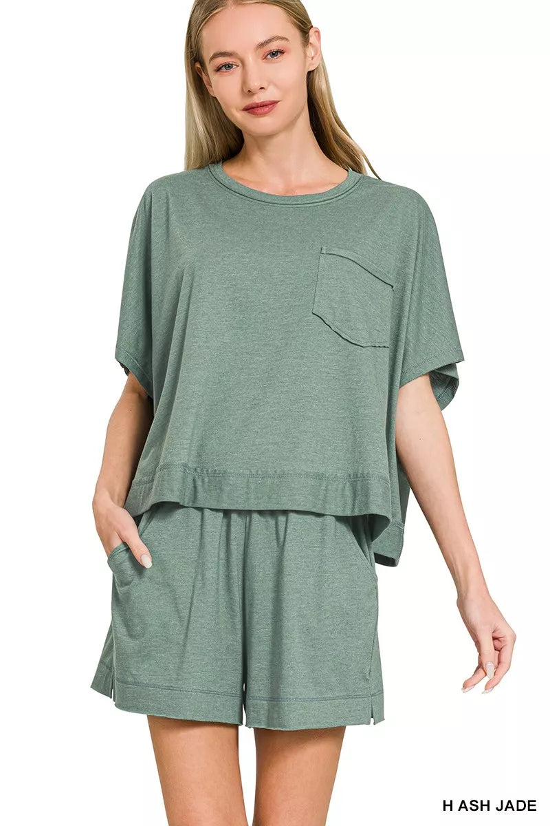 Exposed Seam Boxy Top & Shorts Set