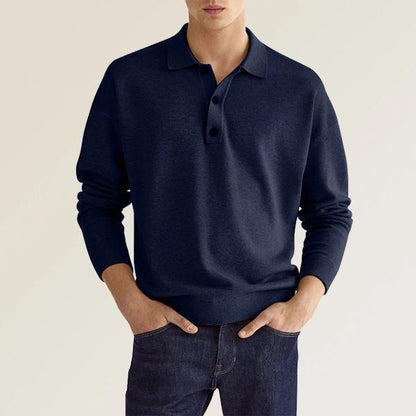 New Autumn Long Sleeve V-neck Buttons Men&