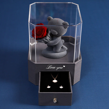 Flocking Bear Gift Box Valentine&