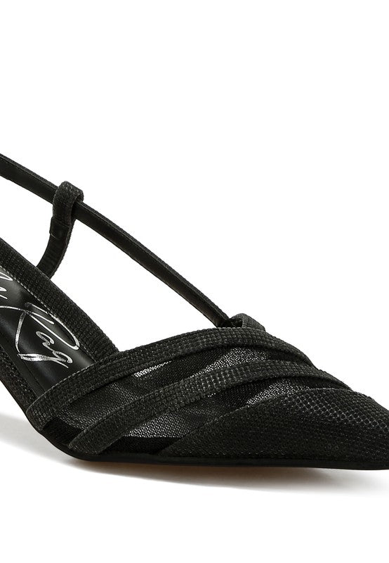 Daldra Kitten Heel Slingback Sandals - Loving It Shop