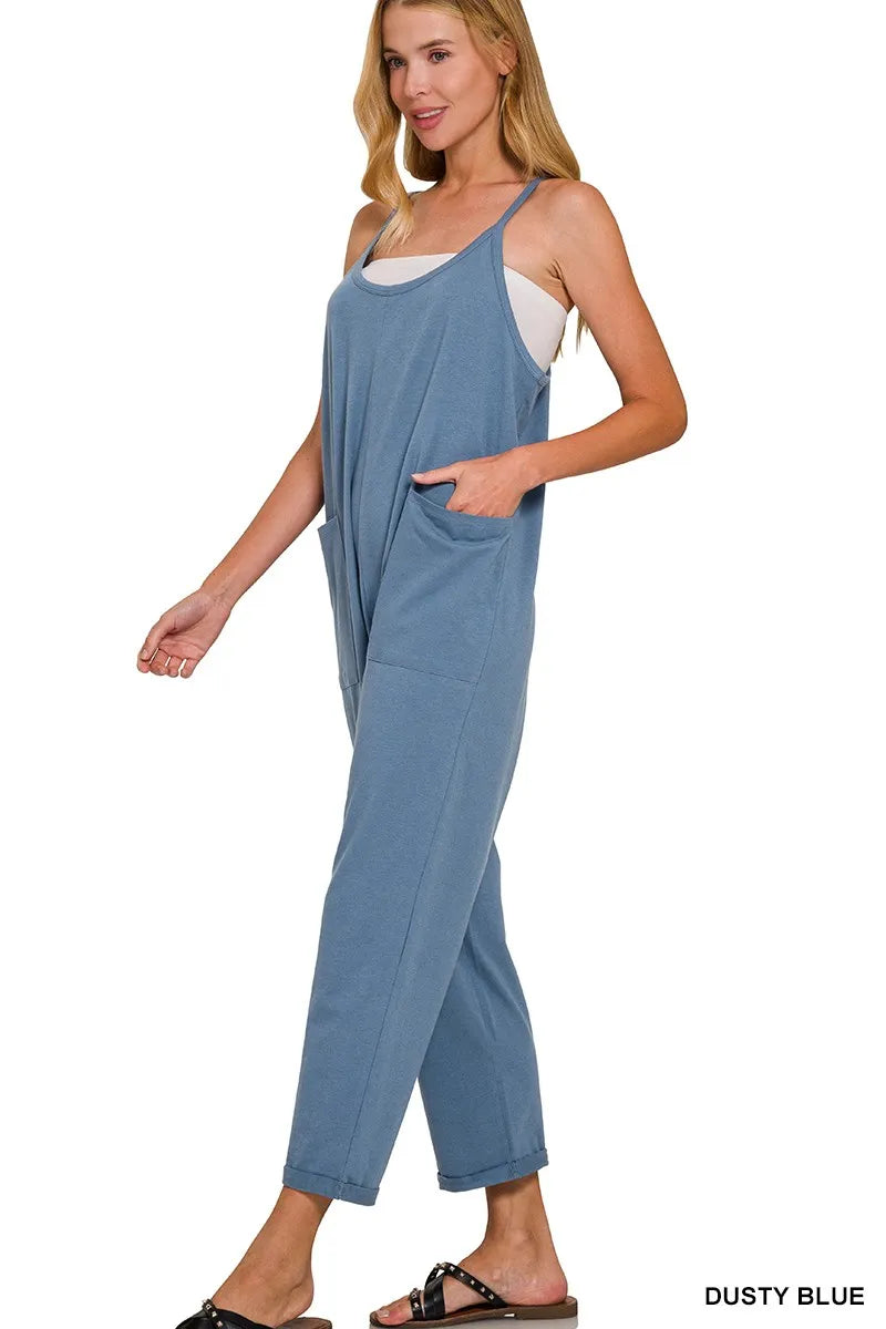 Spaghetti Strap Pocketed Jumpsuit