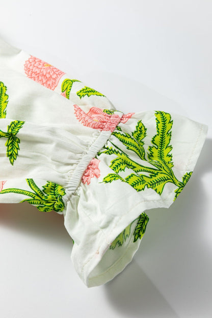 Casual Wild Flower Print V Neck 3/4 Sleeve Blouse - Loving It Shop