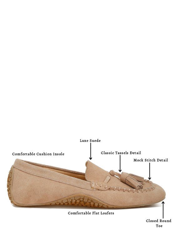 Kipstar Real Suede Leather Tassel Loafers - Loving It Shop