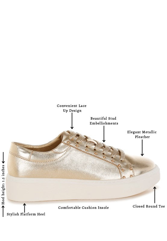 Cincinati Metallic Pleather Chunky Sneakers