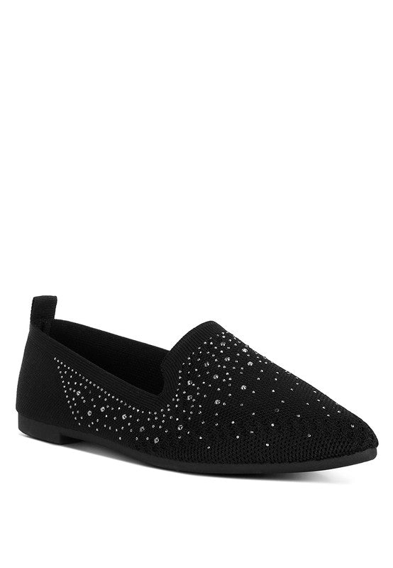 Abedi Rhinestone Embellished Pull Tab Loafers - Loving It Shop