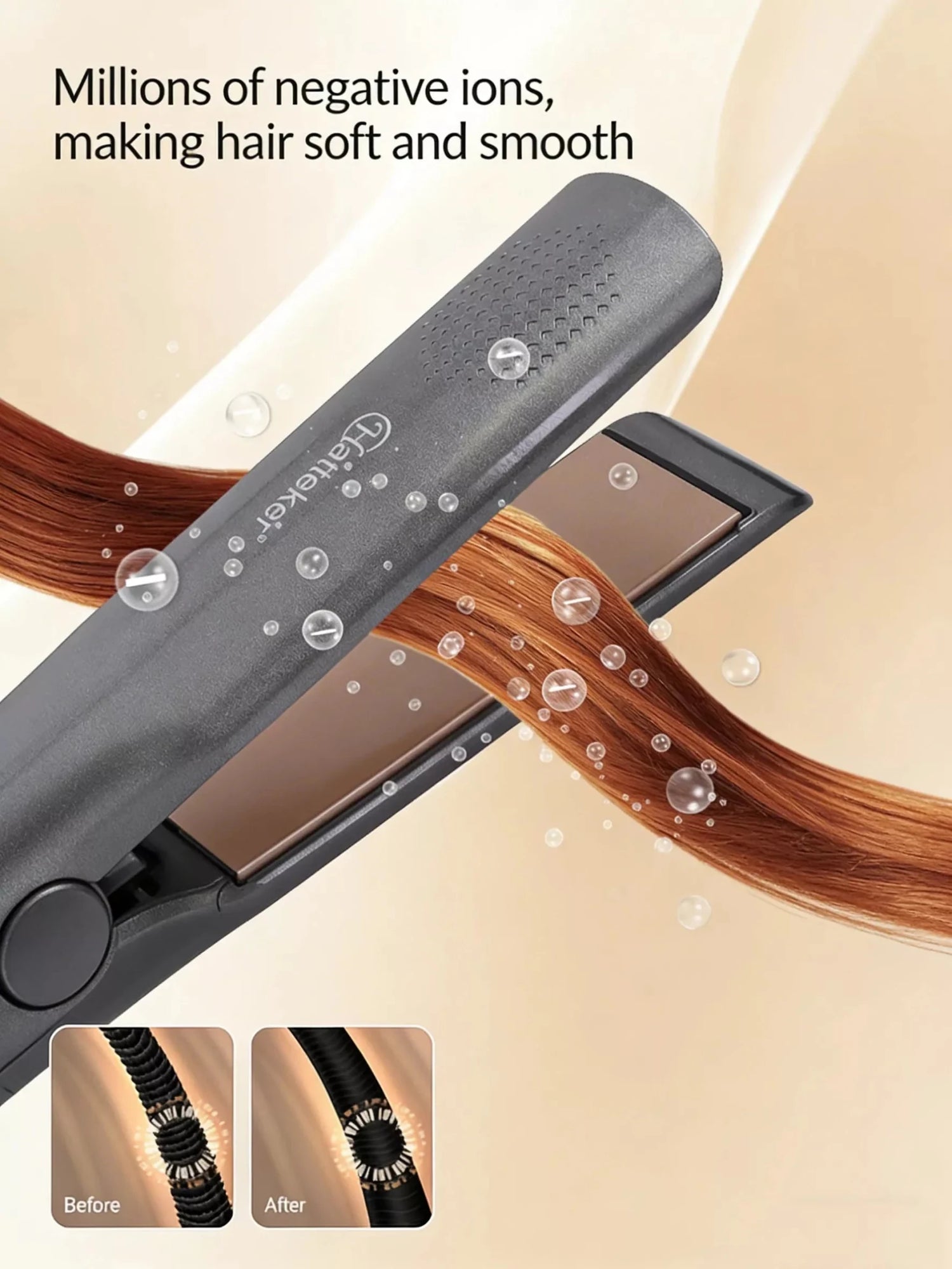 Curling and Straightening Hair Iron with Temperature Control - Loving It Shop